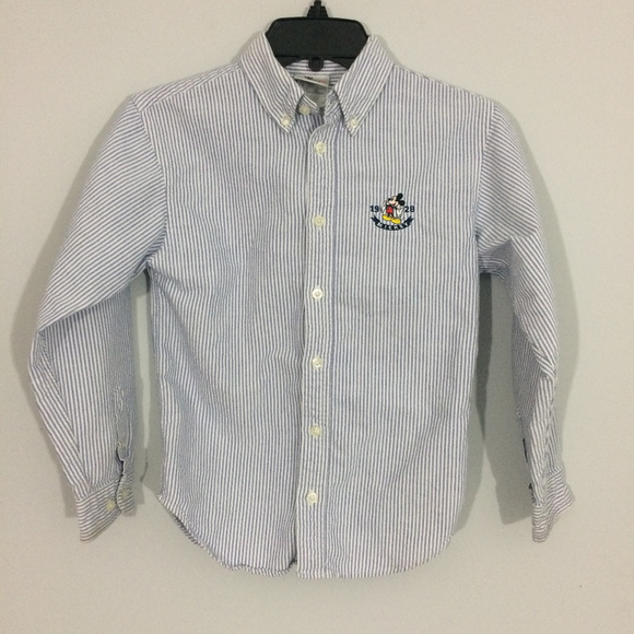 Disney Other - Disney Store Boys L Mickey Button Up Dress Shirt